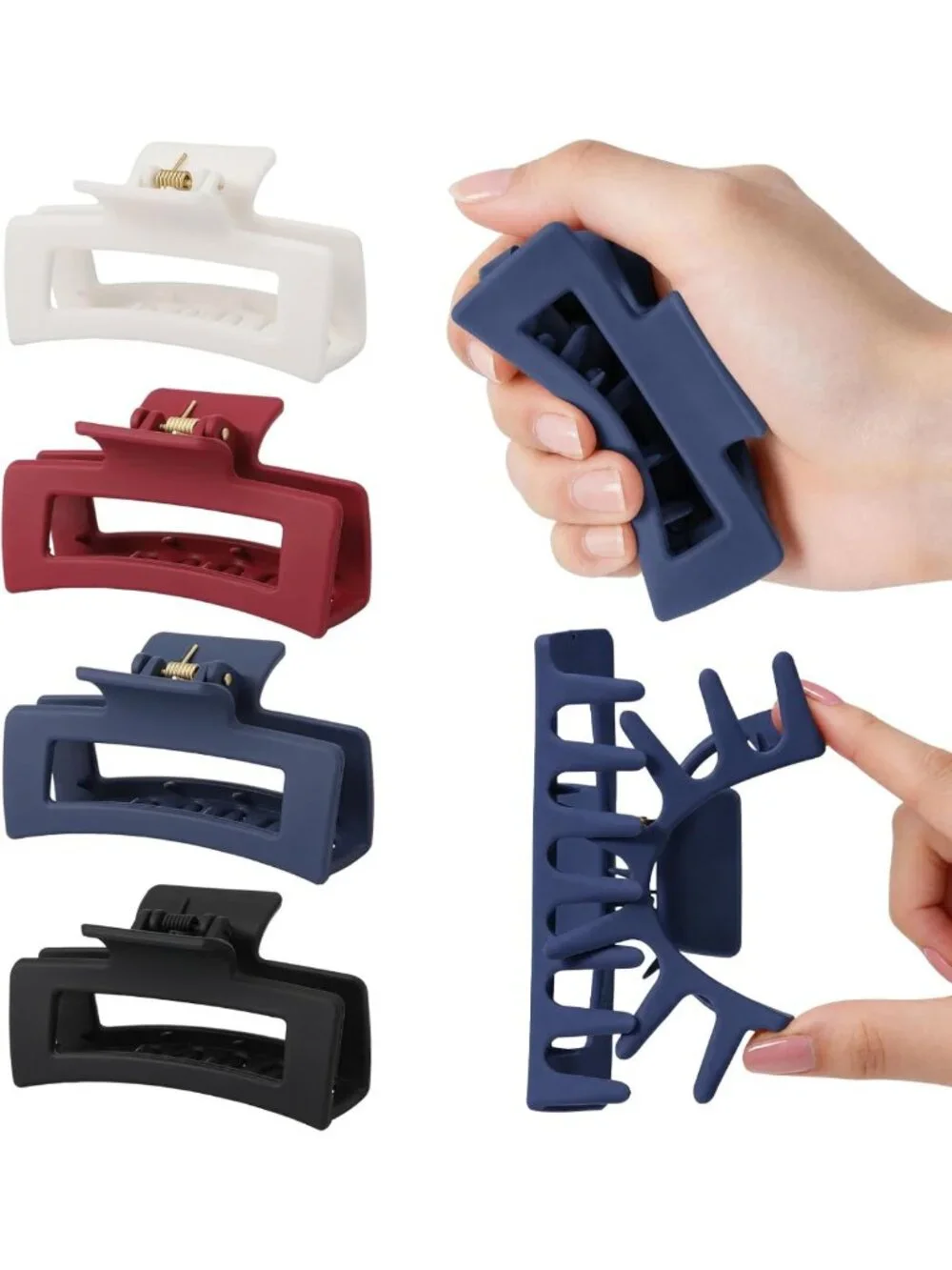 4Pcs Medium Cloud Claw Clips for Women | Non-Slip Silicone Hair Clips, Strong